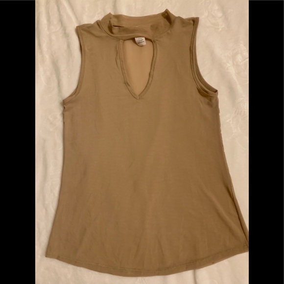 Persaya Tops - Brown Mesh Tank Top